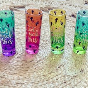 Shot Glasses Set with Cactus Designs